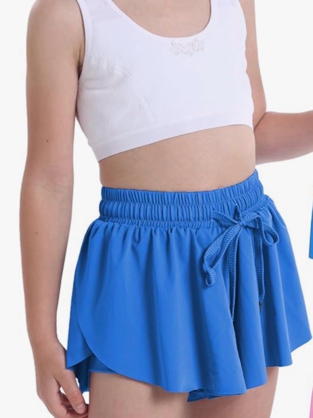 Blue Athletic Skort with Drawstring Waist